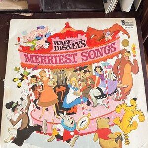 Walt Disney Merriest Songs Vinyl LP 1968